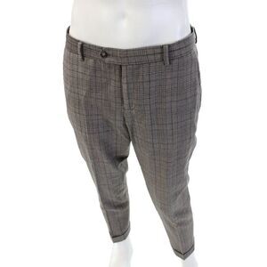 Jack Spade Mens Ankle Dress Pants Gray Plaid 100% WC Button Inseam 25 Size 31